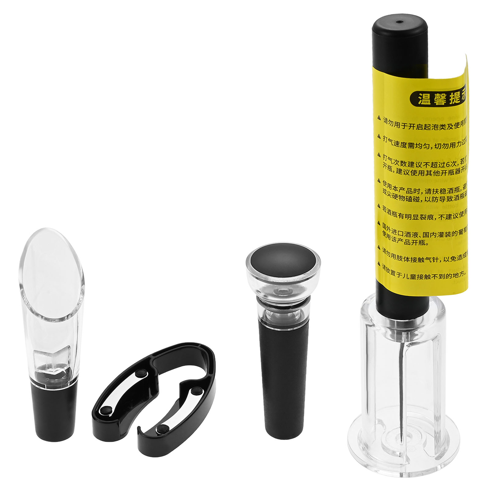Wine Stopper Vacuum - 4 szt. przenośna pompka ciśnieniowa do