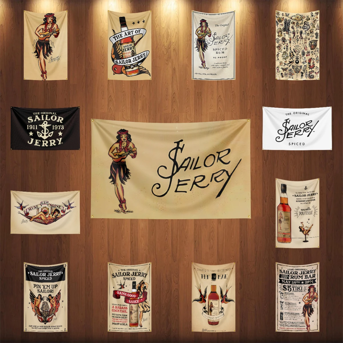 Wine Beer Rum - Flaga 3×5 stóp S-Sailor Jerry's Rum,