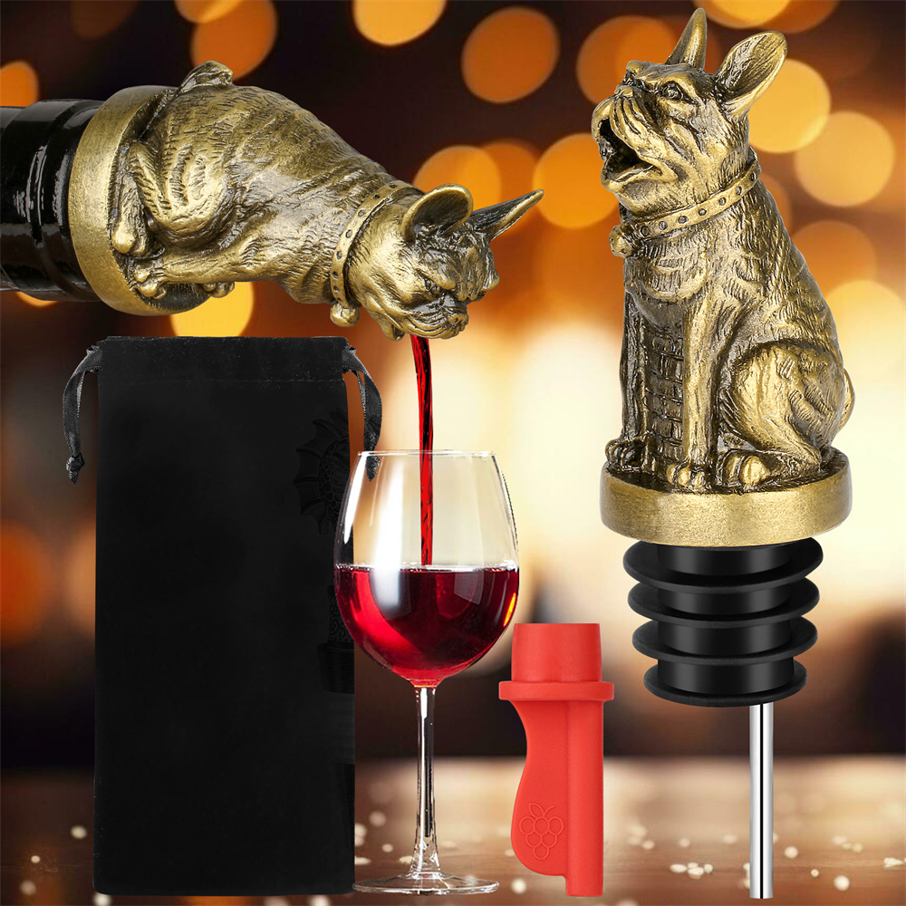 Wine Stopper Vacuum - Śliczny Buldog Francuski Wino Pouer Korek