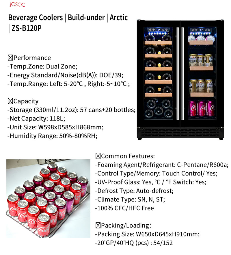Dwudrzwiowa lodówka podblatowa – Wine Beer Fridge Cabinet recenzja i cena