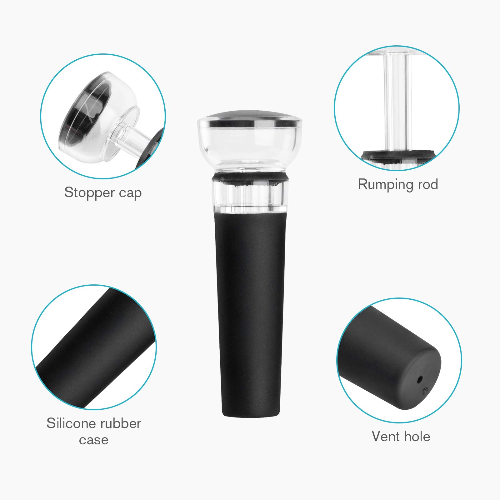 4-pak zatyczek do wina z wbudo – Wine Stopper Vacuum recenzja i cena